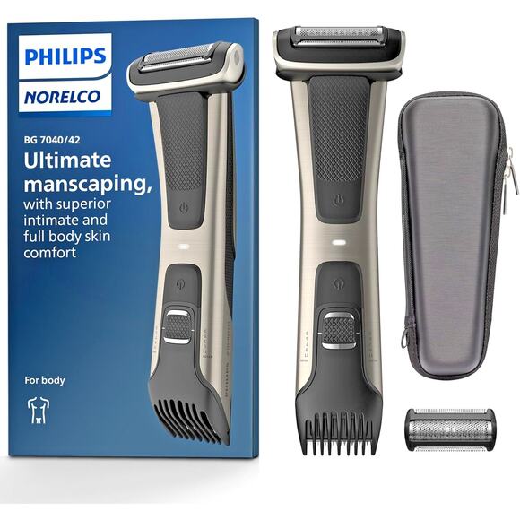 New Philips Norelco BG7040/42 Mens Body Groomer Showerproof W/Replacement Head